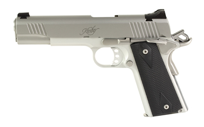 Kimber Mfg, Inc 3700826 Stainless LW Club Bundle Full Size Frame 45 ACP 7+1 5" Stainless Match Grade Barrel, Serrated Stainless Steel Slide, Stainless Aluminum Frame w/Beavertail, Black Textured Grip