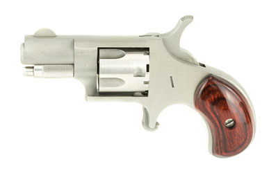 North American Arms 22S Mini-Revolver 22 Short 5rd 1.13" Barrel, Overall Stainless Steel Finish, Rosewood Birdshead Grip