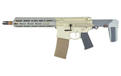 Q LLC HB55610INPISTOL Honey Badger 5.56 NATO 30+1 10" Threaded Barrel, M-LOK Handguard, Aluminum Receiver, Tan SB Tactical Brace