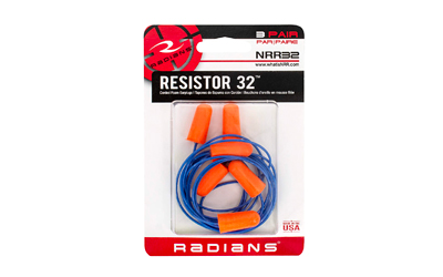 RADIANS CORDED EARPLUGS 3PK ORANGE