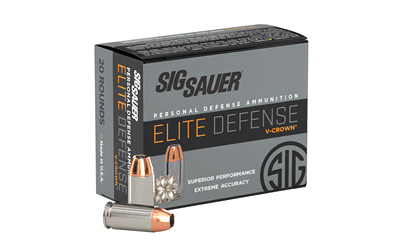 Sig Sauer E40SW220 Elite Performance 40S&W 180gr V-Crown Jacketed Hollow Point 20 Per Box/10 Case