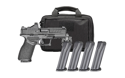 Springfield Armory EC9409BFC15PAC Echelon 40F.C Gear Pac 9mm Luger 15+1 4" Black Melonite Barrel, Steel Optic Ready/Serrated Slide, Black Polymer Frame w/Picatinny Rail, Ambidextrous