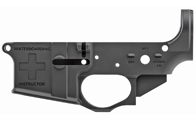 Spikes STLS033 Water Boarding Instructor Stripped Lower Receiver Multi-Caliber 7075-T6 Aluminum Black Anodized for AR-15