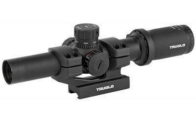 Truglo Tru-Brite 30 SeriesTactical Rifle Scope 1-6x24mm 30mm SFP IR Power Ring Duplex Mil-Dot Illum Black