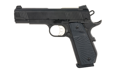 Tisas Arms 10100102 1911 Carry 45 ACP 8+1 4.25" Stainless Barrel, Black Cerakote Carbon Steel Serrated Slide, Black Cerakote Carbon Steel Frame, Black G10 Starburst Grip