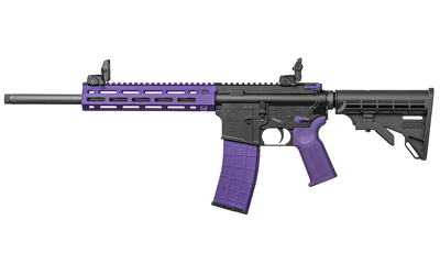 Tippmann Arms A101222 M4-22 LTE 22 LR 25+1 16" Black Parkerized Threaded Barrel, Matte Black Aluminum Receiver w/Picatinny Rail, Purple M-LOK Handguard, Composite Forend, Black Polymer Stock, Purple G