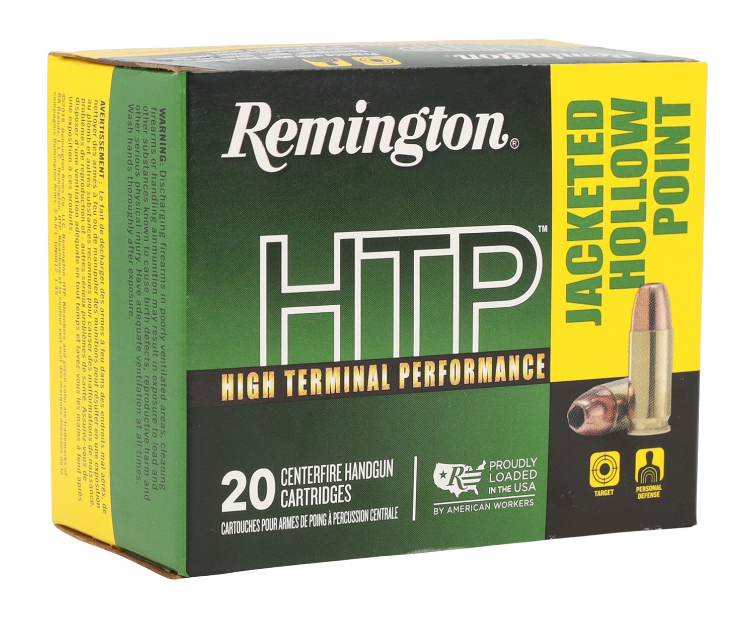 Remington Ammunition 22306 HTP 40S&W 155gr Jacketed Hollow Point 20 Per Box/25 Case