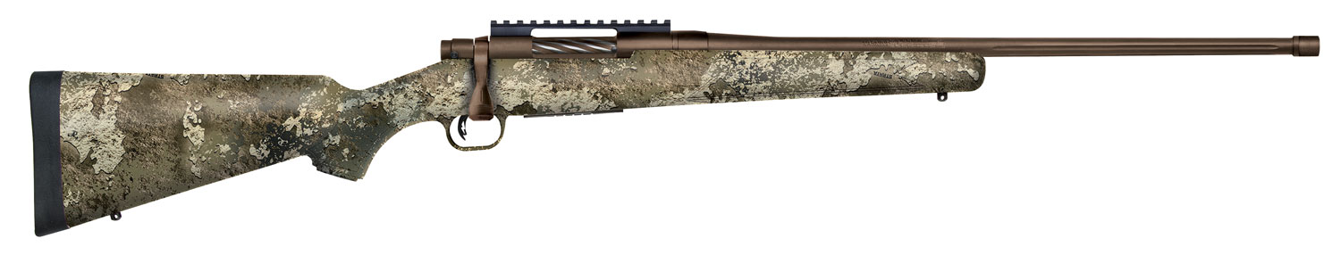 Mossberg 28046 Patriot Predator 6.5 Creedmoor Caliber with 5+1 Capacity, 22" Threaded/Fluted Barrel, Patriot Brown Cerakote Metal Finish & TrueTimber Strata Synthetic Stock Right Hand (Full Size)