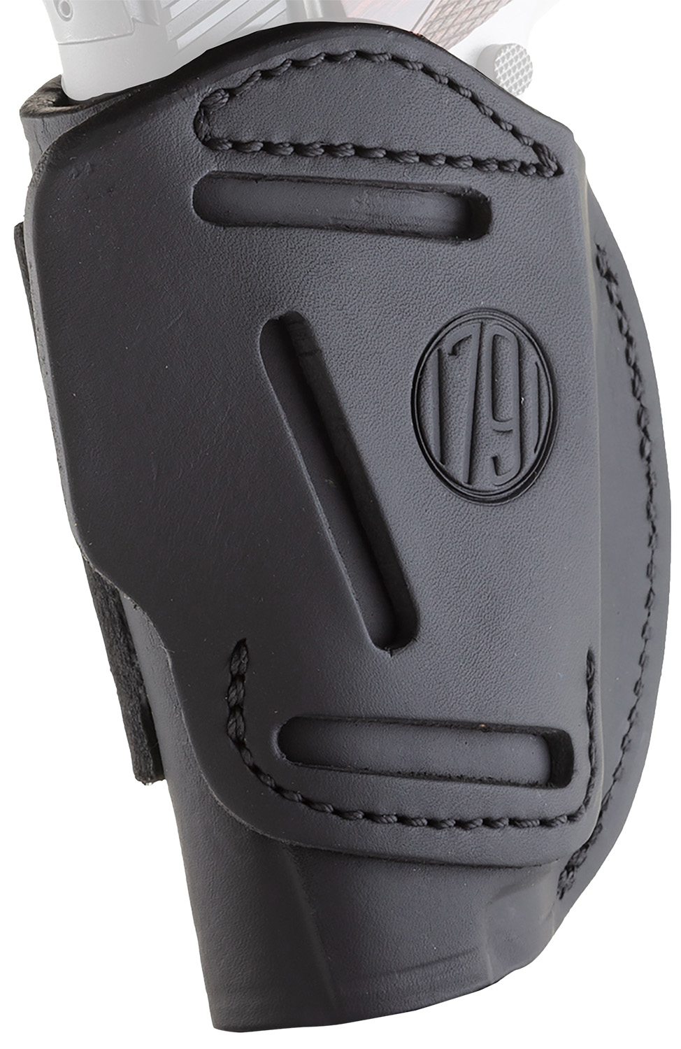 1791 Gunleather 4WH1SBLR 4-Way IWB/OWB 01 Stealth Black Leather Belt Clip Fits 3-4" Barrel 1911