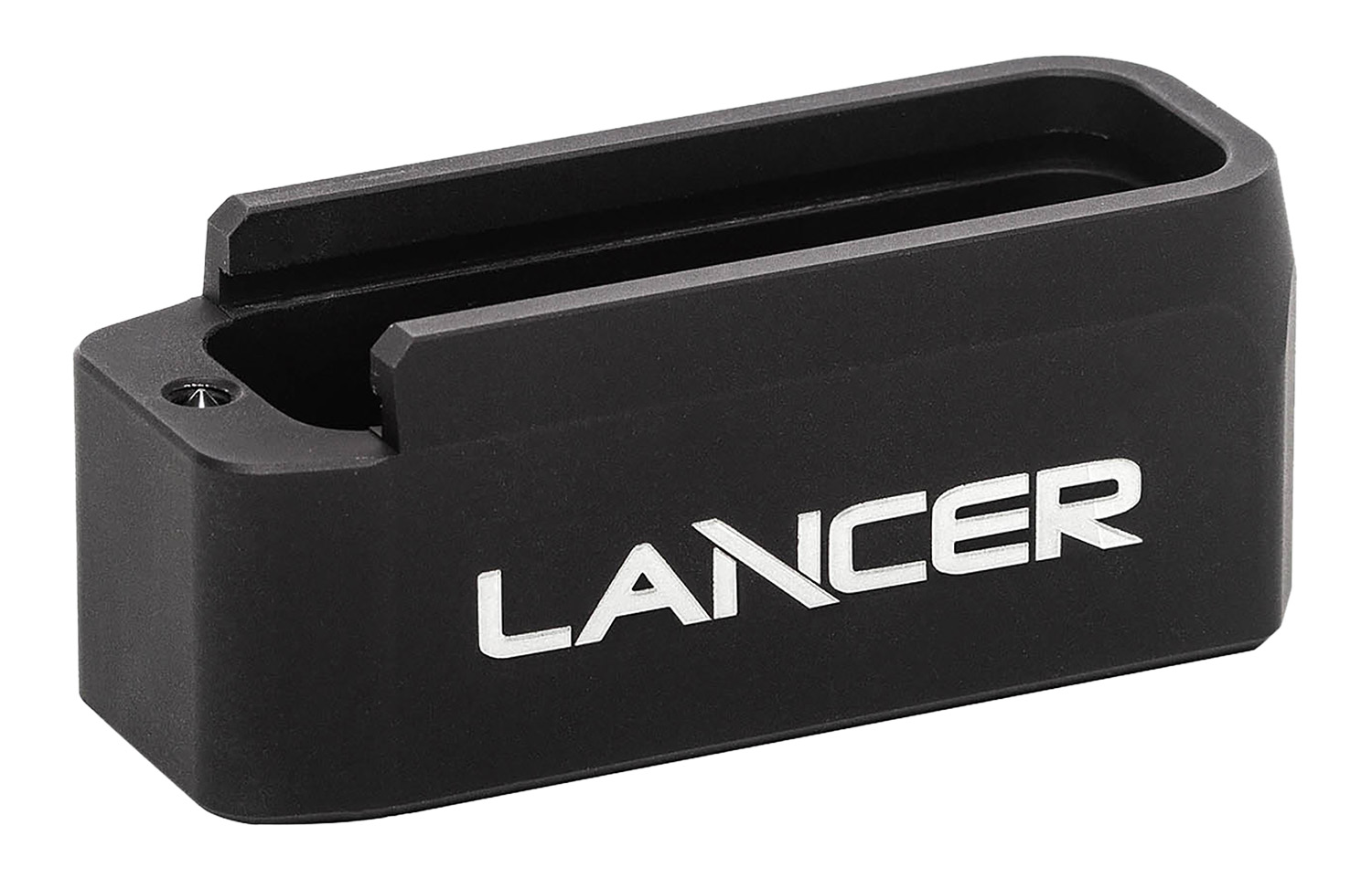 Lancer EXTBP06BLK L5AWM Magazine Base Pad Extended 6rd Compatible w/ Lancer L5 Advance Warfighter Magazine Black Aluminum
