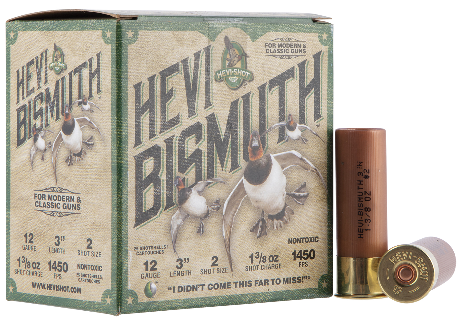 HEVI-Shot HS14002 HEVI-Bismuth 12Gauge 3" 1 3/8oz Bismuth 2Shot 25 Per Box/10 Case