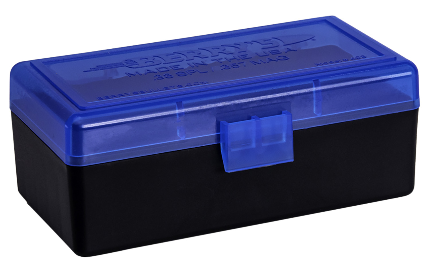 Berry's 36713 Ammo Box 38Special/357Mag Blue/Black Polypropylene 50rd