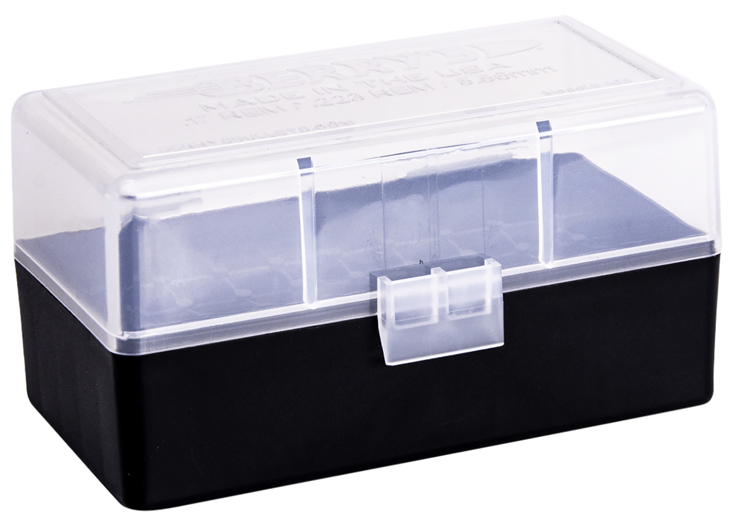 Berry's 79462 Ammo Box 223Rem/5.56NATO Clear/Black Polypropylene 50rd