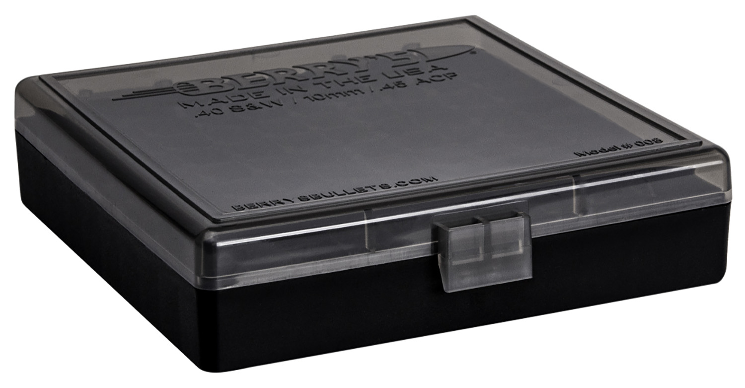 Berry's 92199 Ammo Box 40S&W/45ACP Smoke/Black Polypropylene 100rd