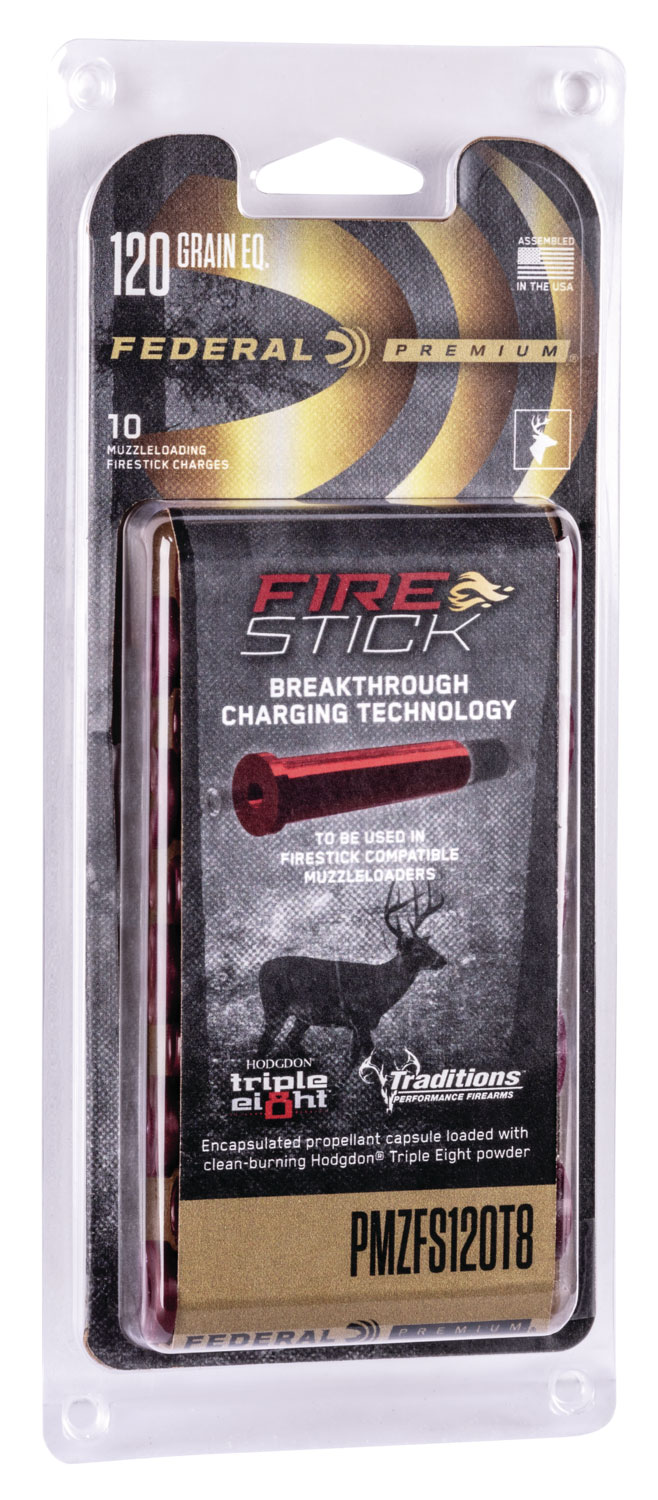 Federal PMZFS120T8 Premium Fire Stick 50Cal 120gr 10 Per Box/10 Case *For Traditions Nitro Only