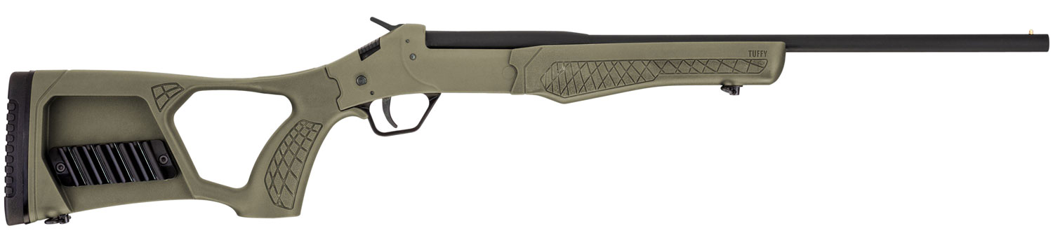 Rossi SSP1OD Tuffy Single Shot Youth 410 Gauge Break Open 3" 1rd 18.50" Matte Black Barrel, Matte Black Steel Receiver, OD Green Thumbhole Stock w/Shell Holder, Right Hand