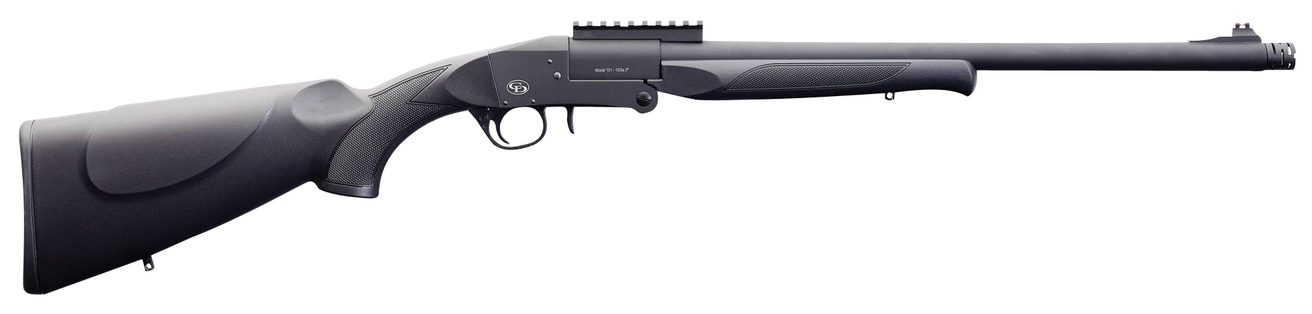 Charles Daly 930269 101 Turkey Full Size 12 Gauge Break Open 3" 1rd 20" Black Steel Single Shot Barrel Receiver w/Picatinny Rail, Fixed Black Synthetic Stock, Beretta/Benelli Choke System