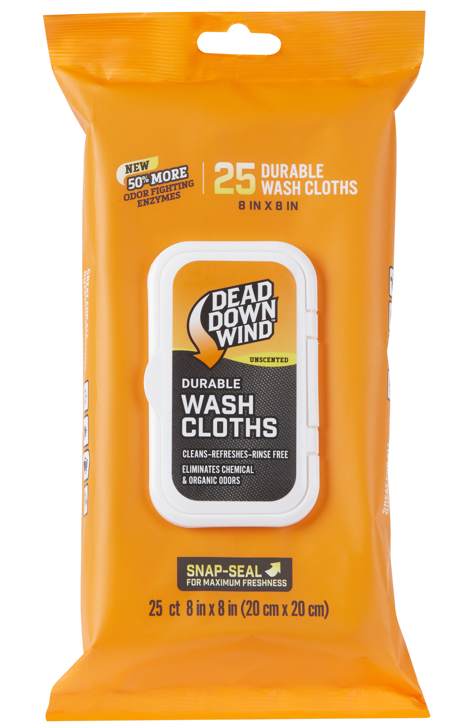 Dead Down Wind 1355 Field Wash Cloth 8" X 8" Unscented 25 Count