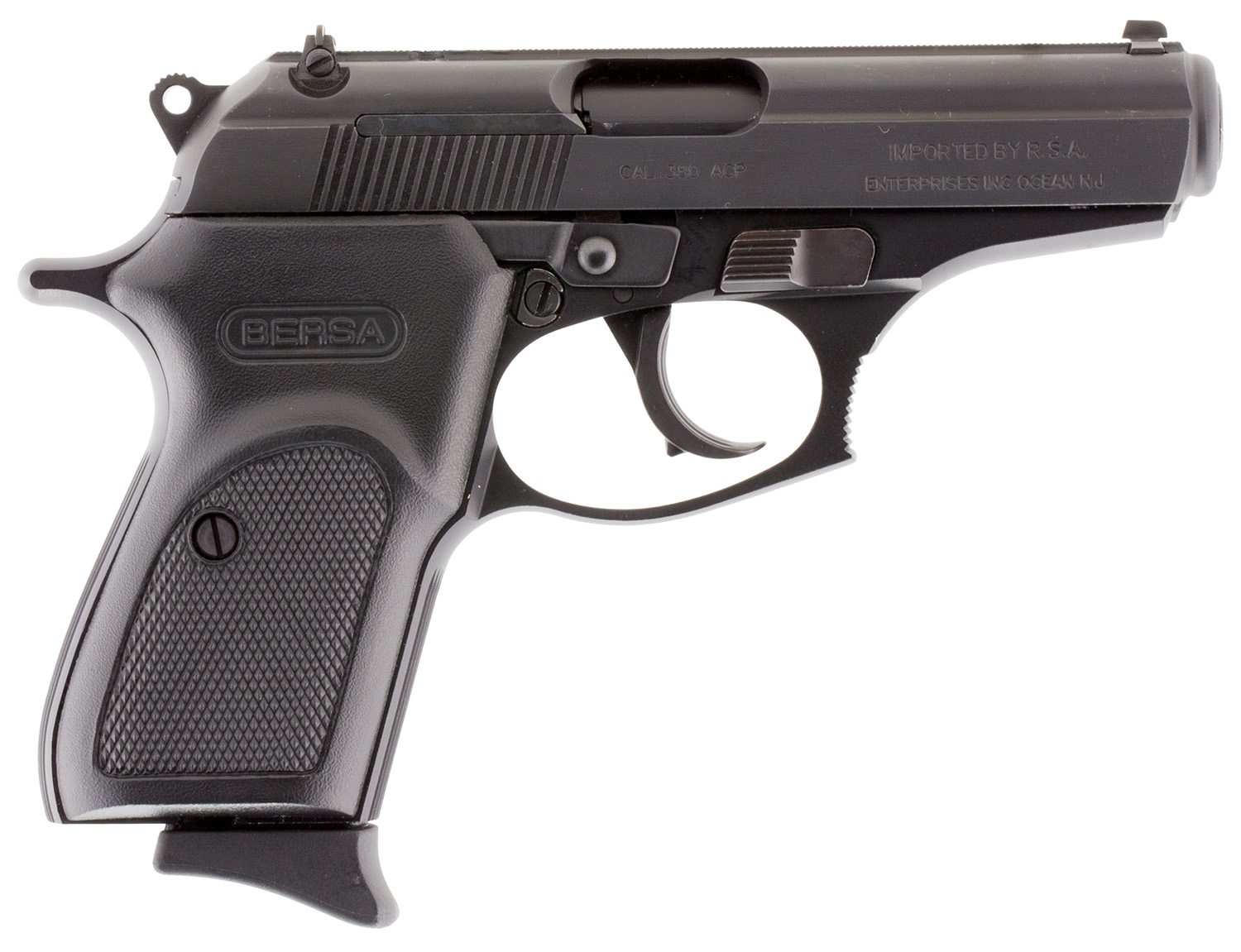 Bersa T380M8 Thunder Micro-Compact Frame 380 ACP 8+1, 3.50" Black Steel Barrel, Matte Black Serrated Steel Slide & Aluminum Frame