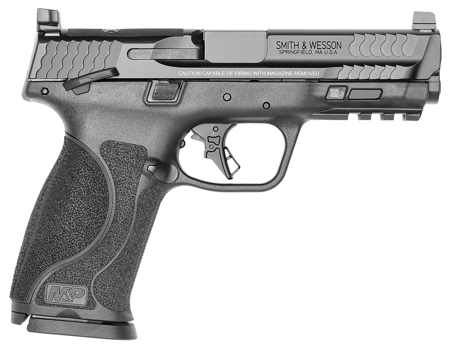 Smith & Wesson 13567 M&P M2.0 Full Size 9mm Luger 17+1, 4.25" Black Stainless Steel Barrel & Optic Ready/Serrated Slide, Matte Black Polymer Frame w/Picatinny Rail