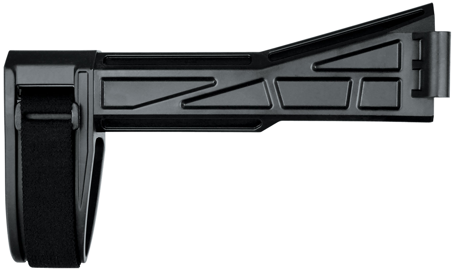 SB Tactical SBT201SB SBT-G2 Fixed Right Side Folding Black Synthetic for H&K UMP, B&T APC, LWRCi SMG45 (Tube Not Included)