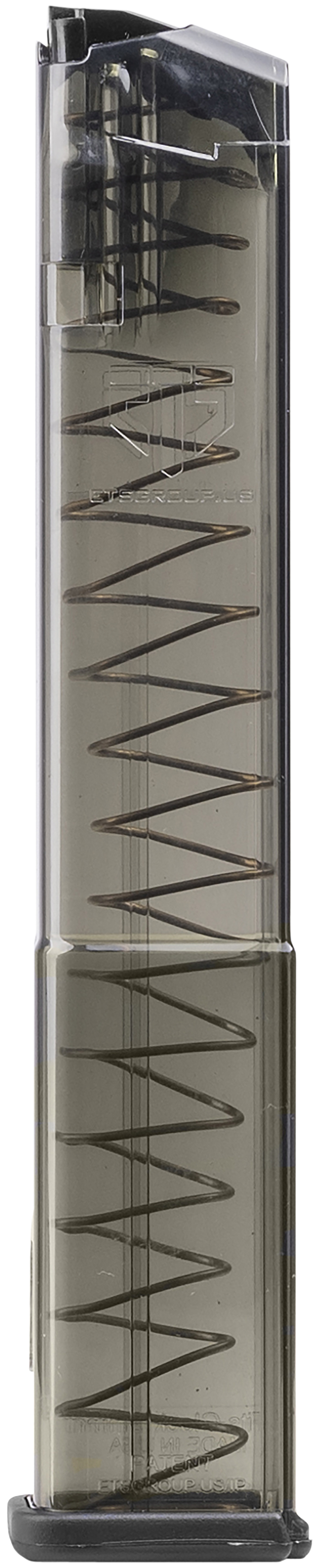 ETS Group SMKGLK17 Pistol Mags 17rd Standard 9mm Luger Compatible w/ Glock 19/26/45/18/19X/34 Smoke Polymer