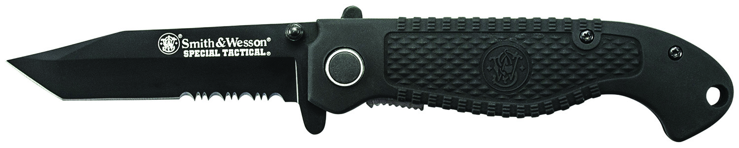 Smith & Wesson Knives CKTACBSCP Special Tactical 3.50" Folding Part Serrated Stainless Steel Blade 4.60" Black