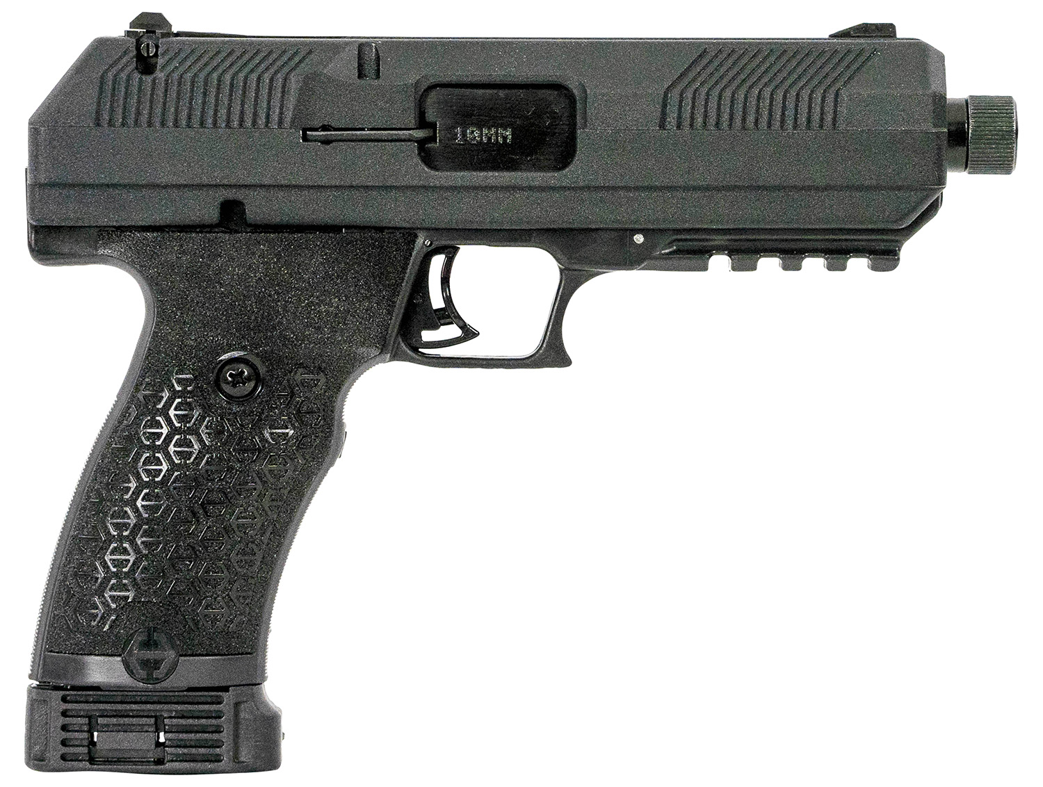 Hi-Point JXP10 JXP 10mm Auto 10+1, 5.20" Black Steel Threaded Barrel, Black Powder Coated YC9 Styled/Serrated Steel Slide, Black Polymer Frame w/Picatinny Rail, Black Textured Polymer Grip