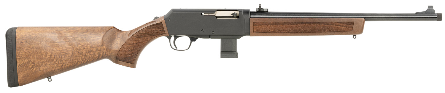Henry H027H9G Homesteader w/Glock Mag Well Adapter 9mm Luger 10+1 16.37" Blued Steel Threaded Barrel, Black Anodized Aluminum Drilled & Tapped Receiver, Fixed American Walnut Wood, Ambidextrous