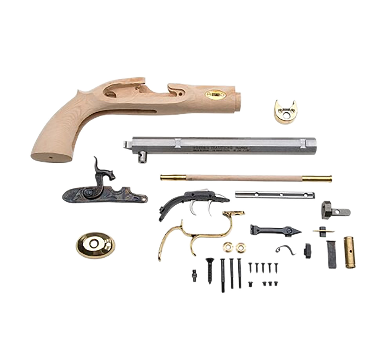 Traditions KPC50902 Trapper Pistol Kit 50 Cal Flintlock 9.75" Blued Octagon Barrel Unfinished Wood Frame Grip Sidelock Action