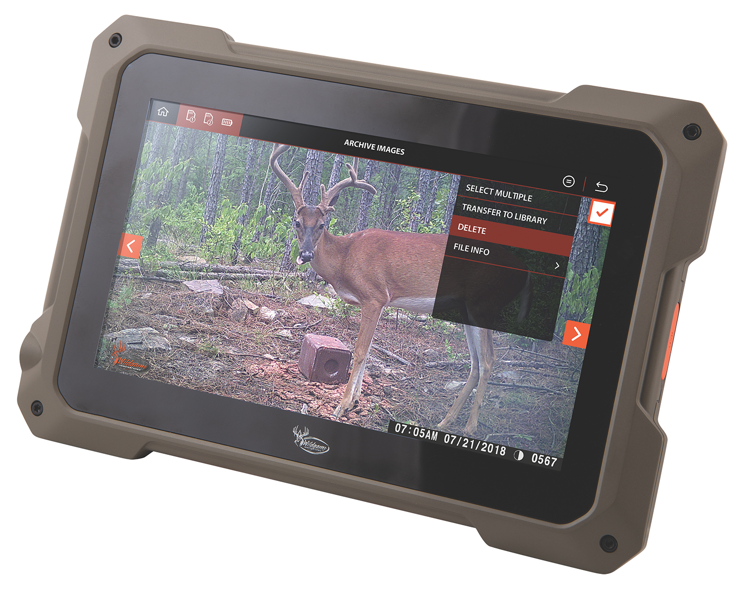 Wildgame Innovations WGIVW0009 Trail Pad SD Card Viewer Brown 7" Touchscreen 32GB x 2