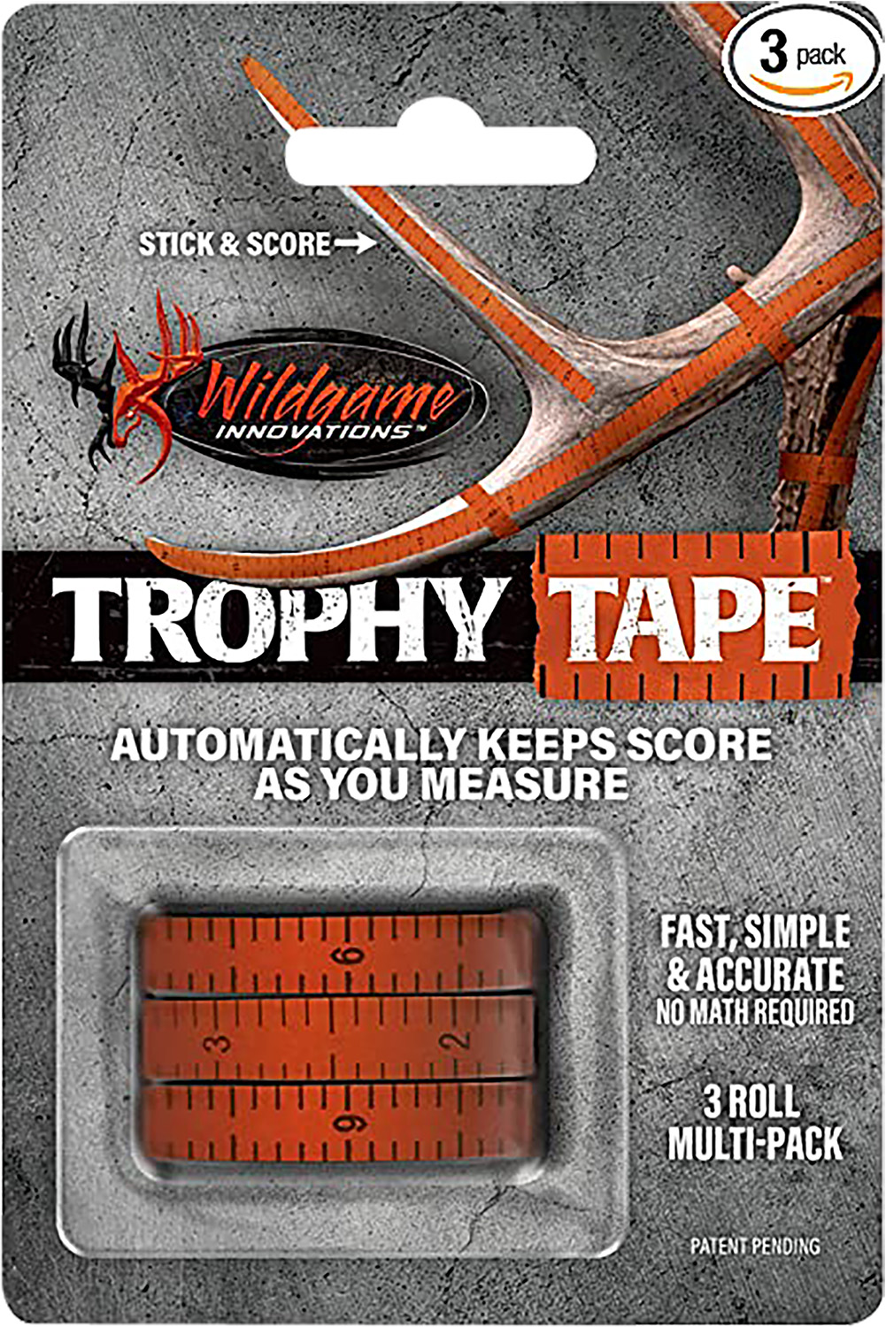 Wildgame Innovations WLD424 Trophy Tape Orange 200" Long 3 Rolls Per Pack