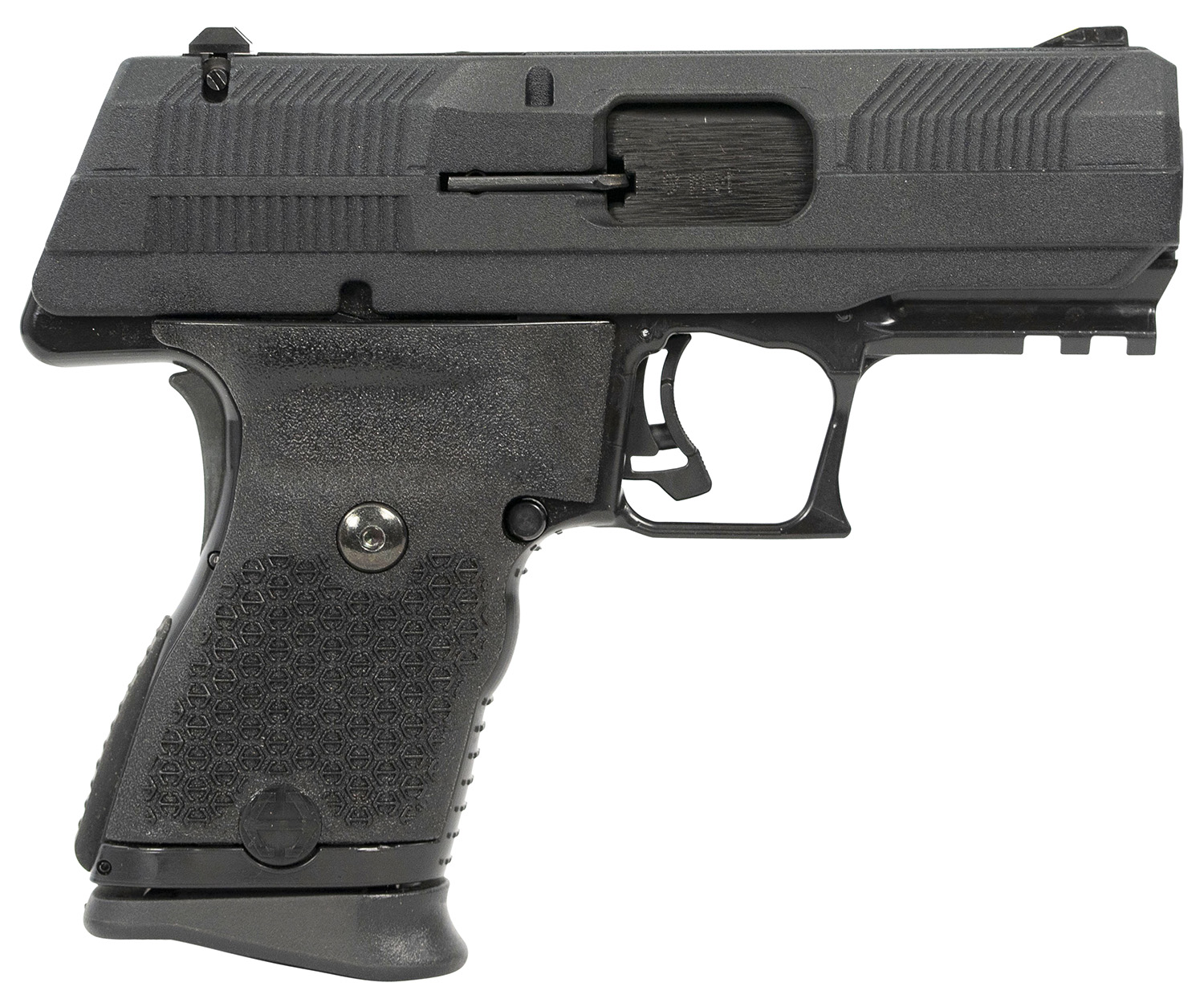 Hi-Point YC9NTB YC9 9mm Luger 10+1 3.93" Black Steel Barrel, Black YC9 Styled/Serrated Slide, Black Polymer Frame w/Picatinny Rail, Black Plastic Grips