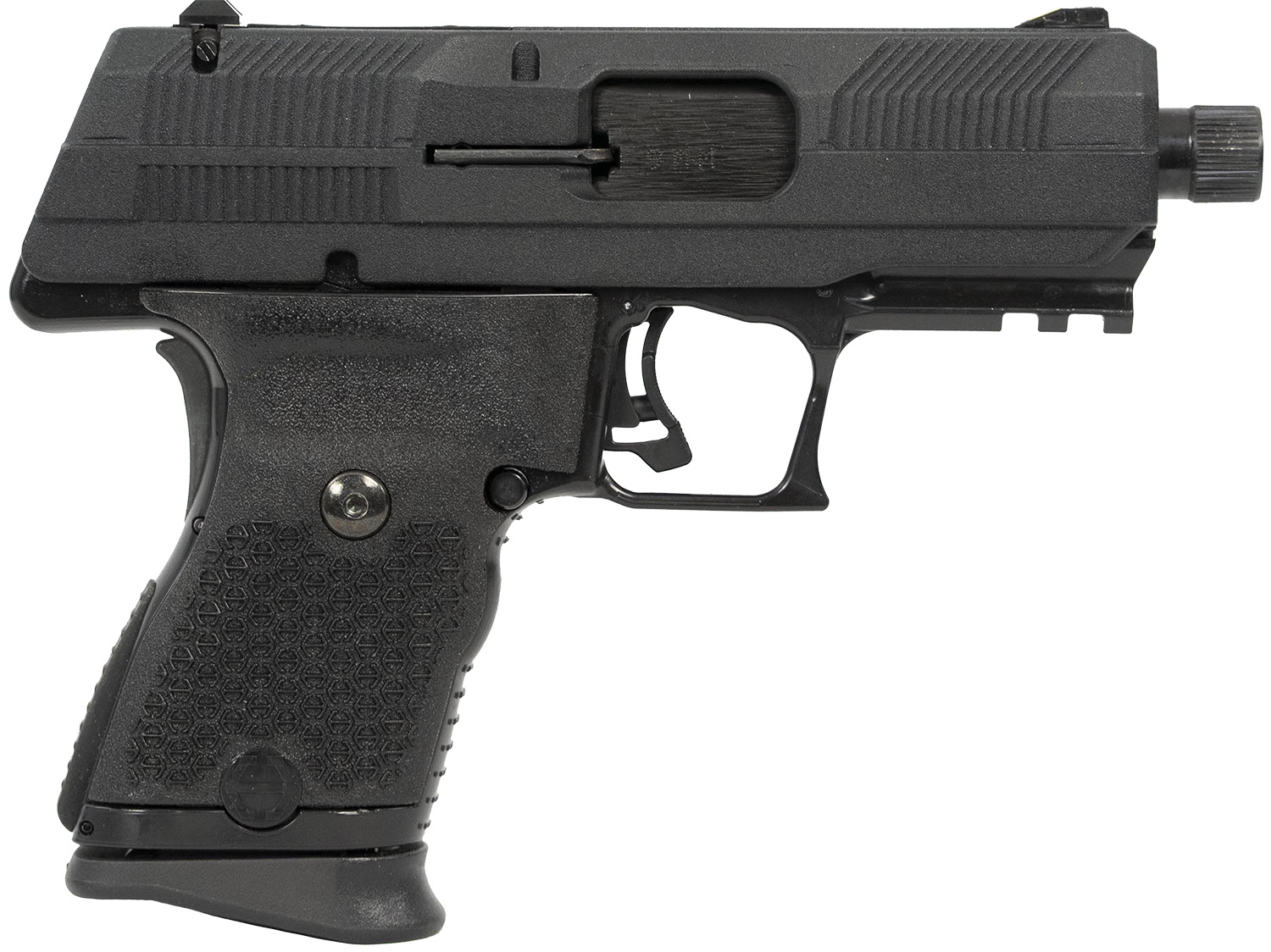 Hi-Point YC9YEET YC9  9mm Luger 10+1 4.12" Black Steel Threaded Barrel, Black w/Engraved "Yeet Cannon" YC9 Styled/Serrated Slide, Black Polymer Frame w/Picatinny Rail, Black Plastic Grips