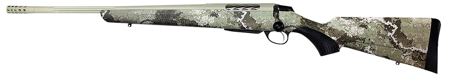 Tikka JRTXVA470 T3x Lite 7mm Rem Mag 3+1 24.30" Fluted/Threaded, Desert Verde Cerakote Barrel/Rec, Veil Alpine Synthetic Stock, Interchangeable Grip, Muzzle Brake Left Hand