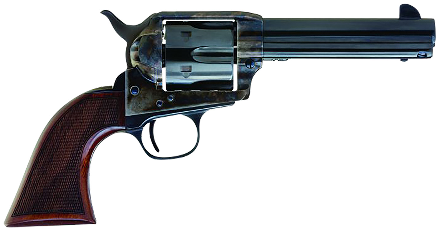 Cimarron AR400 Arizona Ranger  357 Mag 6 Shot, 4.75" Blue w/Engraved "Arizona Ranger" Steel Barrel, Blued Cylinder, Color Case Hardened Steel Frame, Checkered Walnut Grip, Exposed Hammer