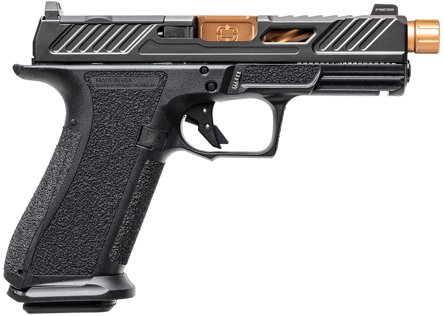 Shadow Systems XR920 Elite Optic Cut Handgun 9mm Luger 17rd Magazine 5.5" Threaded Bronze Barrel Black Grip