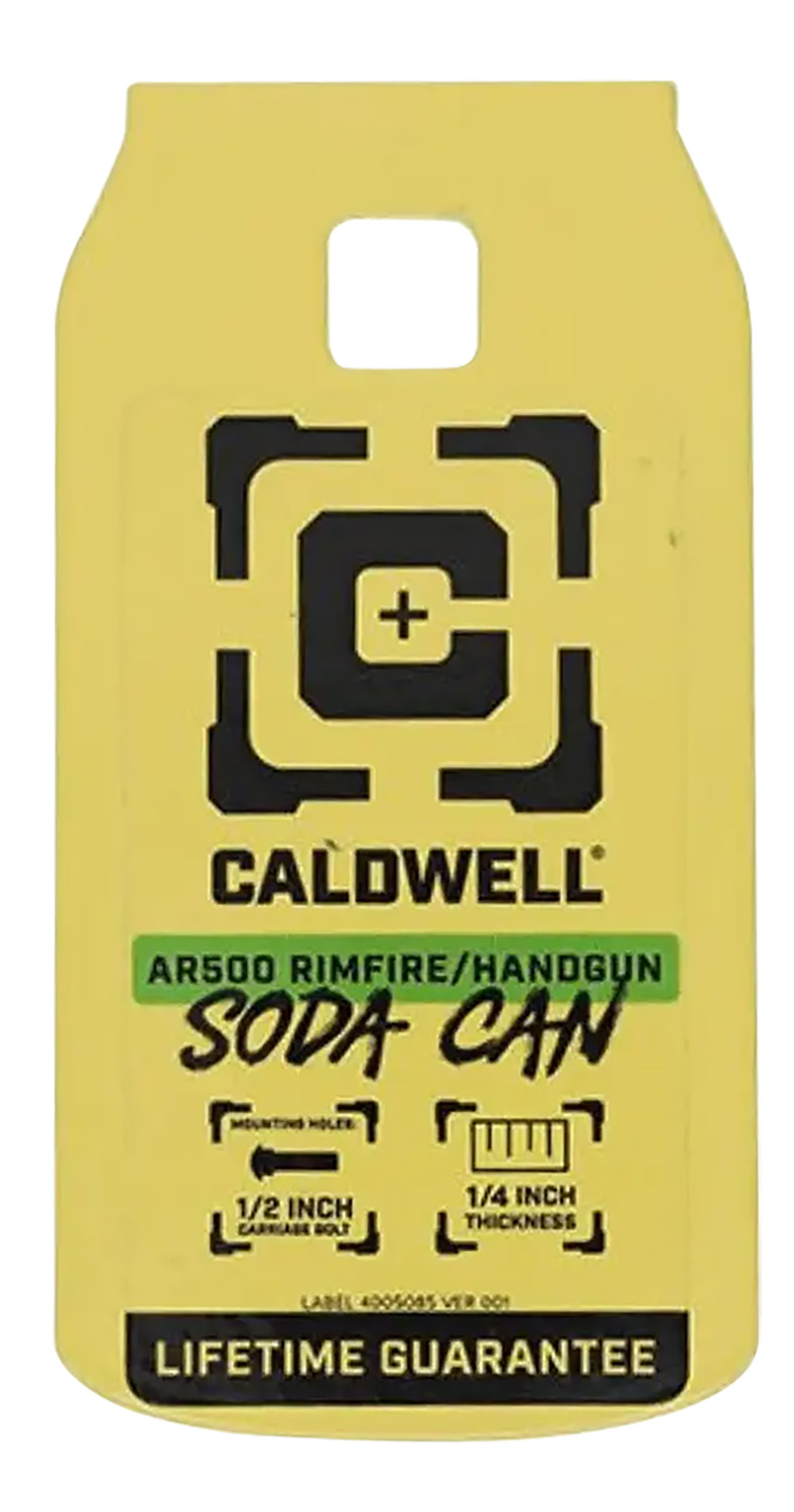Caldwell 4002314 Rimfire/Handgun Yellow AR500 Steel Soda Can 1/4" Thick