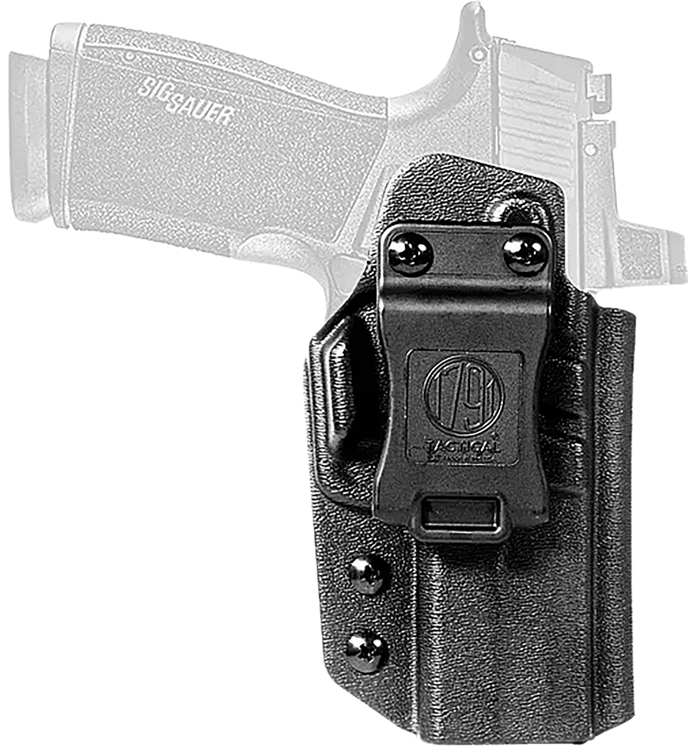1791 Gunleather TACIWBP365XMBLKR Tactical  IWB Black Kydex Compatible w/ P365-X MACRO Belt Clip Right Hand