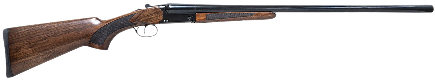 Pointer FT62028 FT6 Full Size 20 Gauge Break Open 3" 2rd 28" Black Side By Side Barrel, Black Anodized Aluminum Receiver, Fixed Turkish Walnut Stock, Ambidextrous