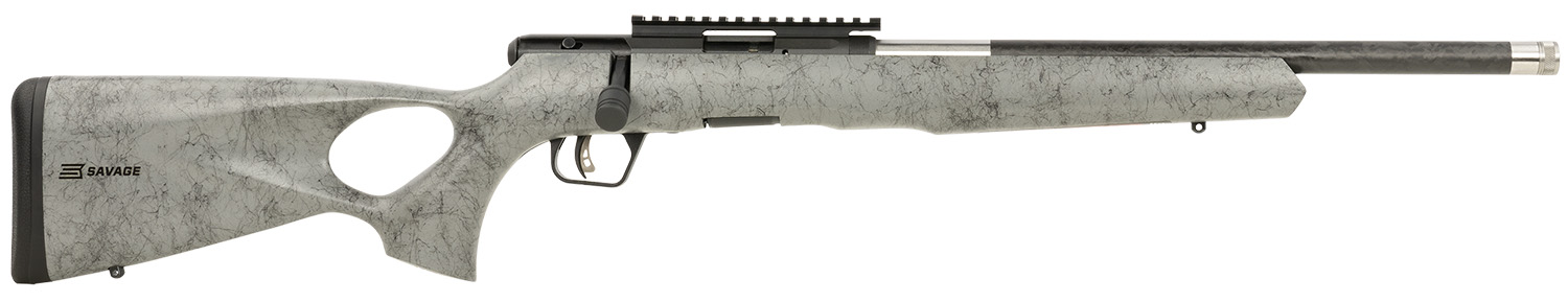 Savage Arms B17 Timberlite Thumbhole 17HMR - Purple Mountain view 5