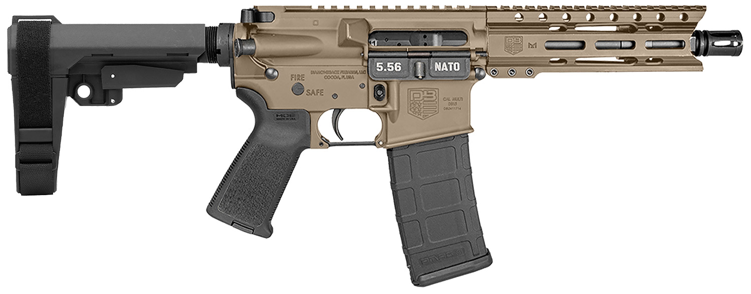 Diamondback DB1913K061 DB15 5.56 NATO 30+1 7" Flat Dark Earth Cerakote Heavy Barrel 7075-T6 Aluminum Receiver 6" M-LOK Handguard SBA3 Brace Magpul MOE Grip