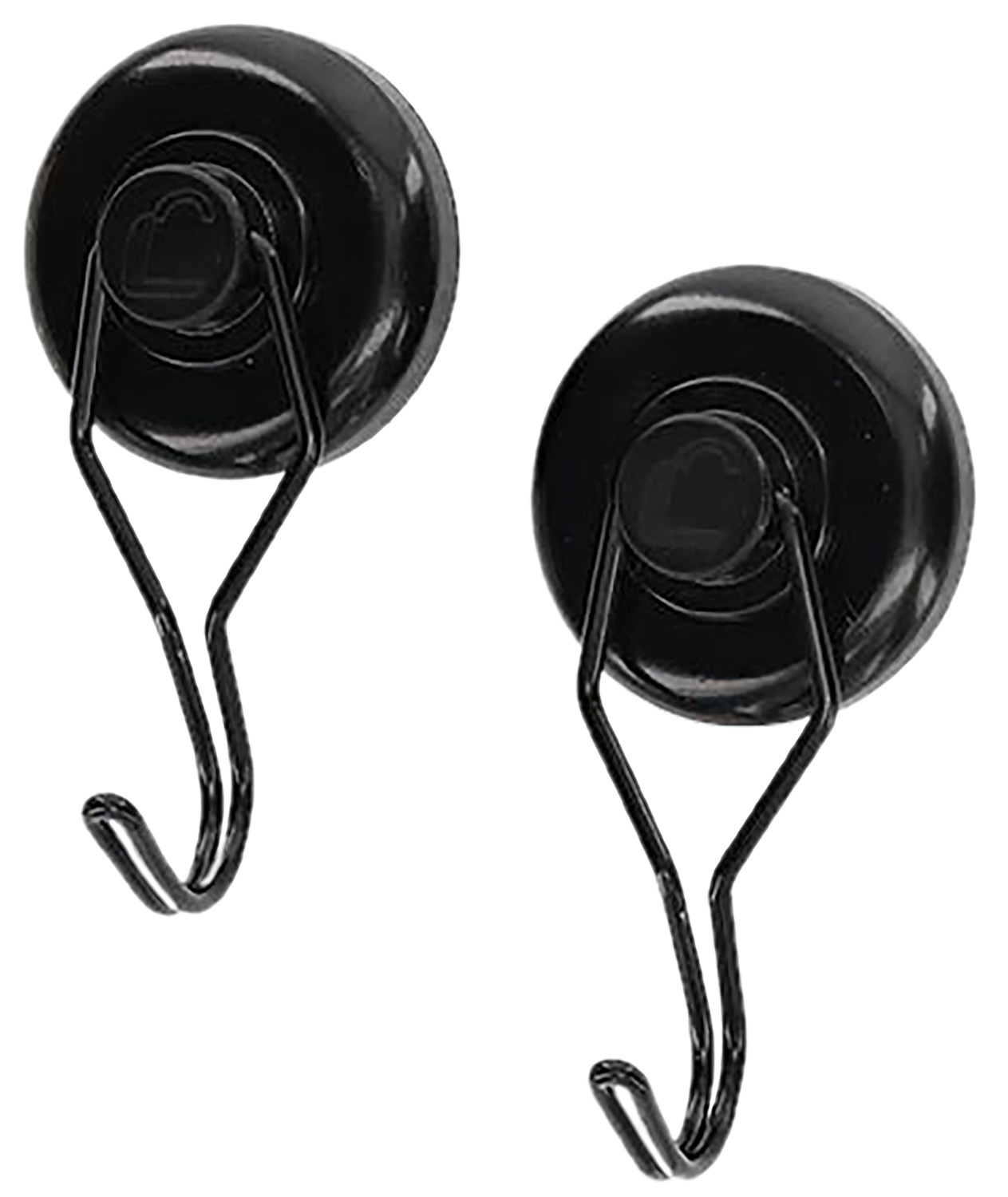 Lockdown 1215354 Magnetic Hook Black Steel Holds 20 lbs 2 Pack