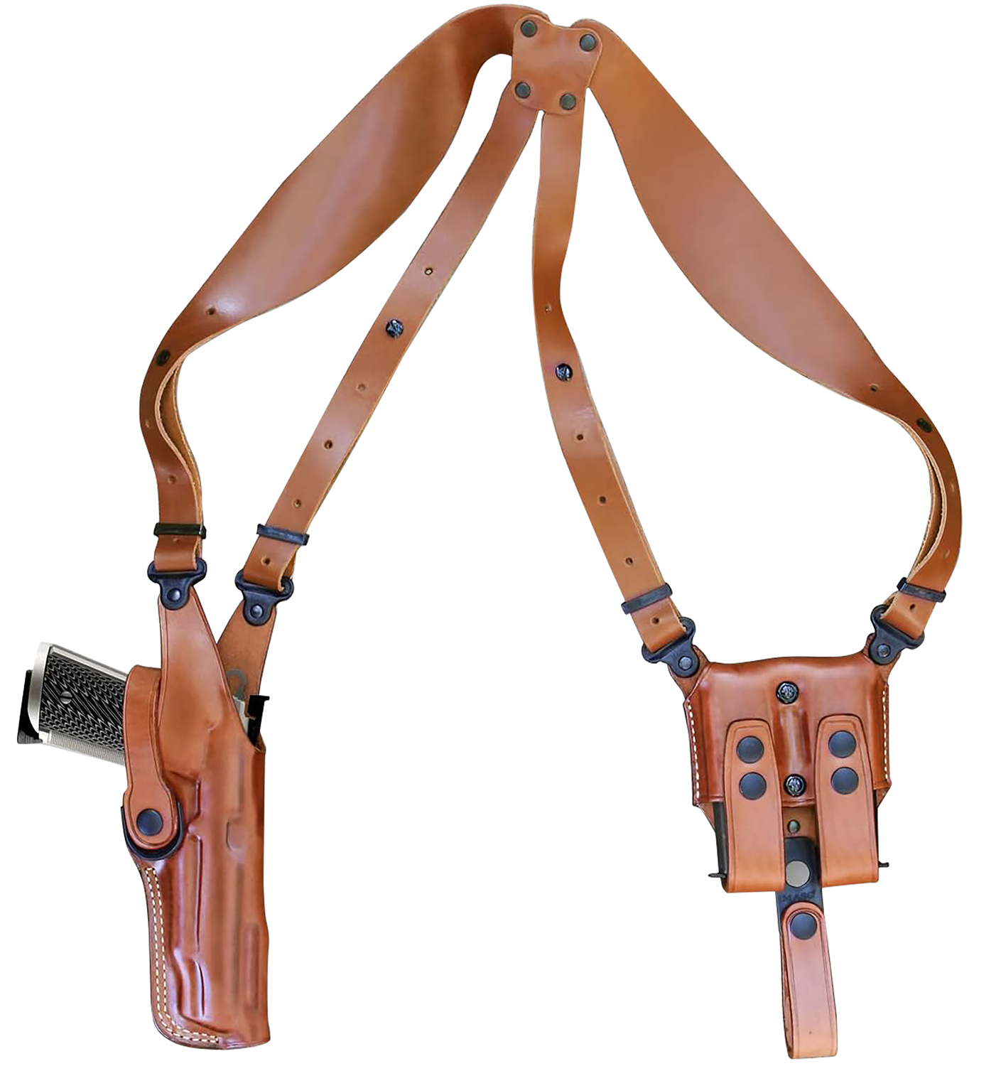 1791 Gunleather NSS2.1CBRVR Optic Ready Shoulder Vertical Brown Fits Glock 17 Right Hand