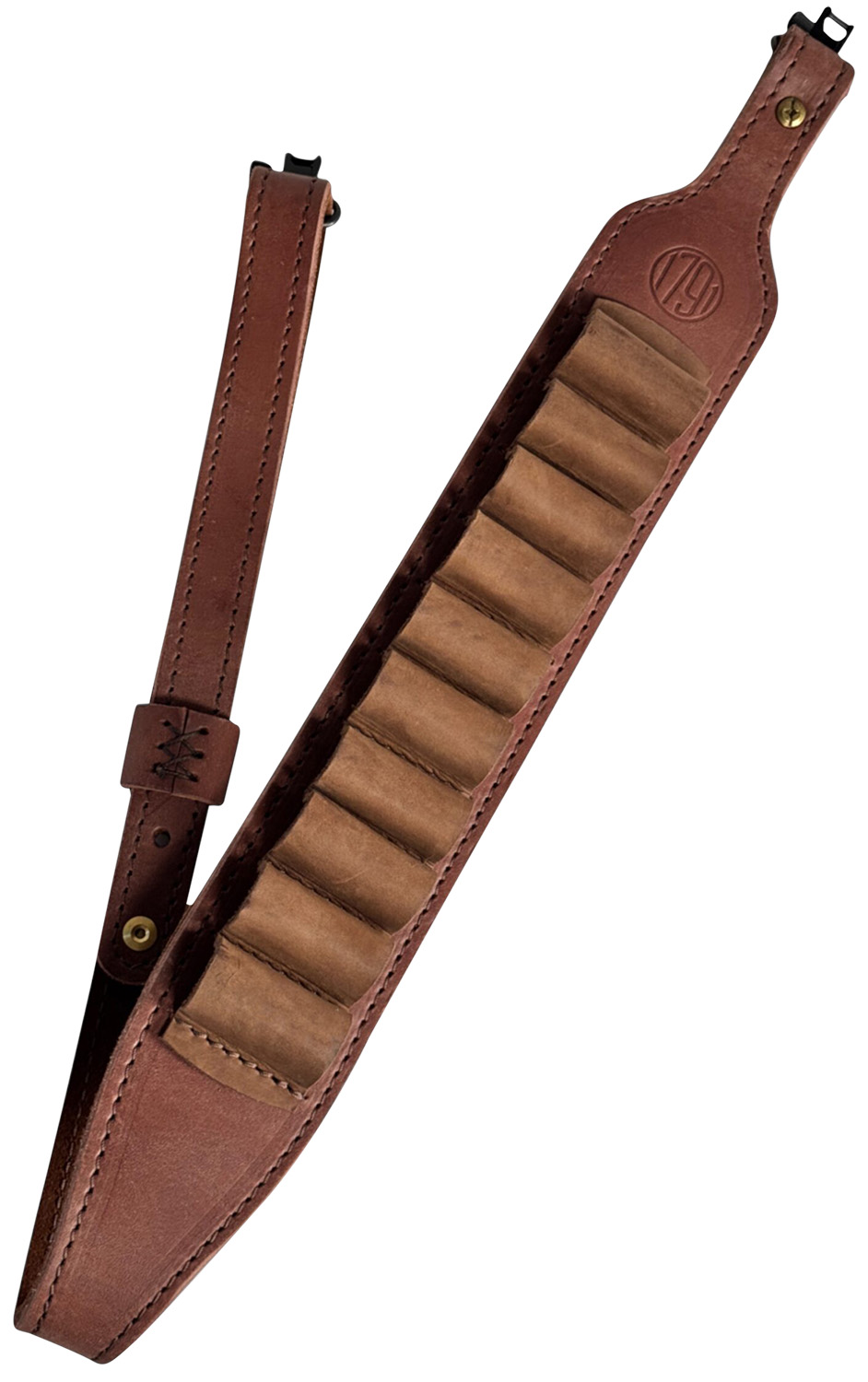 1791 Gunleather HNTAS12BRWA Hunt Ammo Sling Oiled Brown Leather 32" to 37" OAL Shotgun