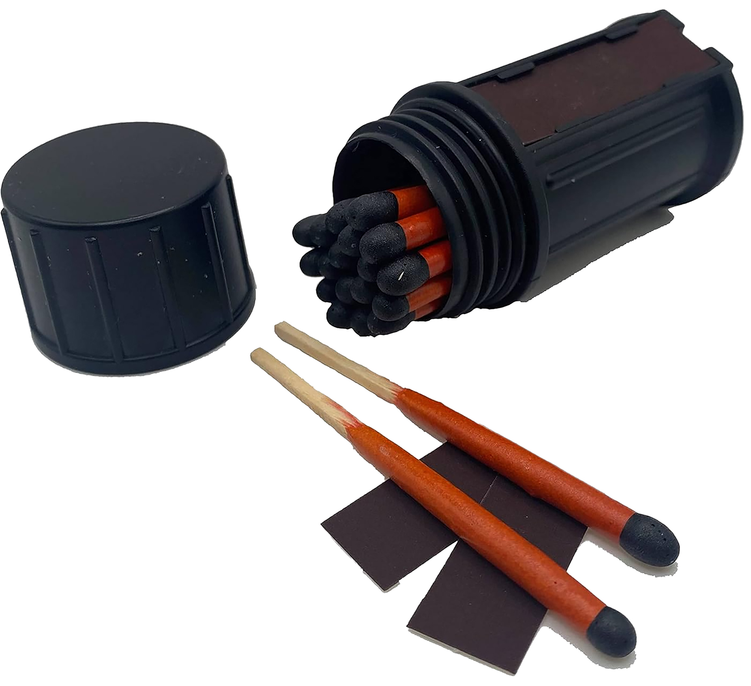 Black Beard Fire Starters MAT Stormproof Matches Black/Red 3" Long 20 Matches