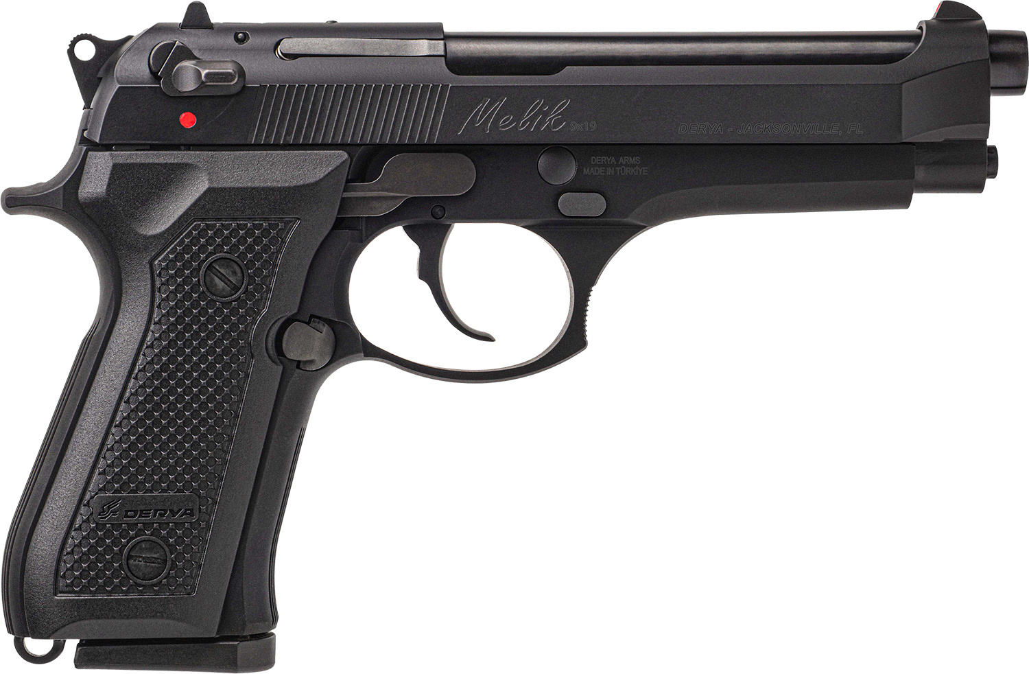 Derya Firearms 10LMELIK9TR Melik  9mm Luger 10+1 4.90" Black Melonite Steel Barrel, Black Melonite Serrated Steel Slide,  Black Aluminum Frame, Black Polymer Grip
