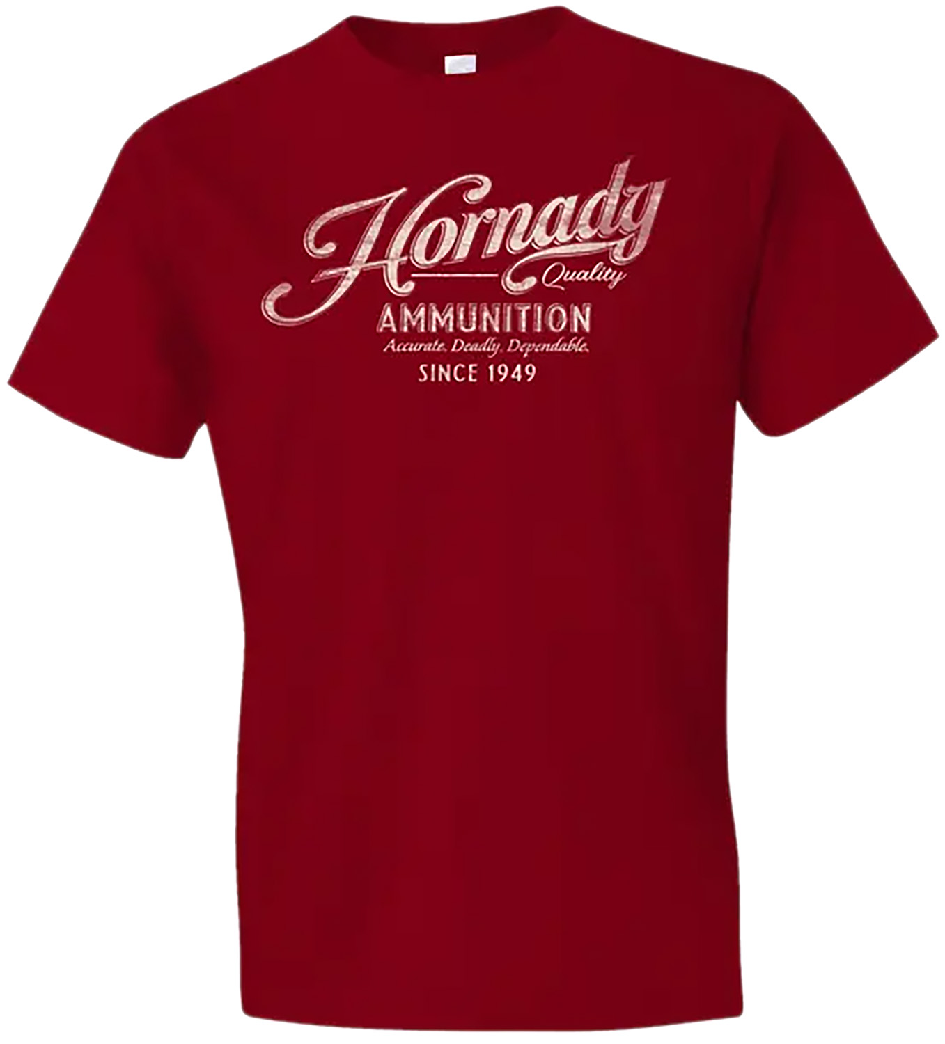Hornady Gear 31872 Vintage Script Red Cotton Semi-Fitted Medium
