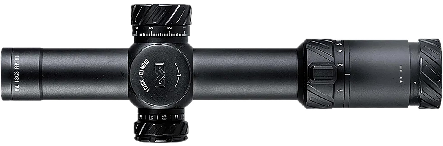 Meprolight USA 901245701 MVO Matte Black Anodized 1-8x28mm 34mm Tube, Illuminated M1 MRAD Etched Green/Red Reticle