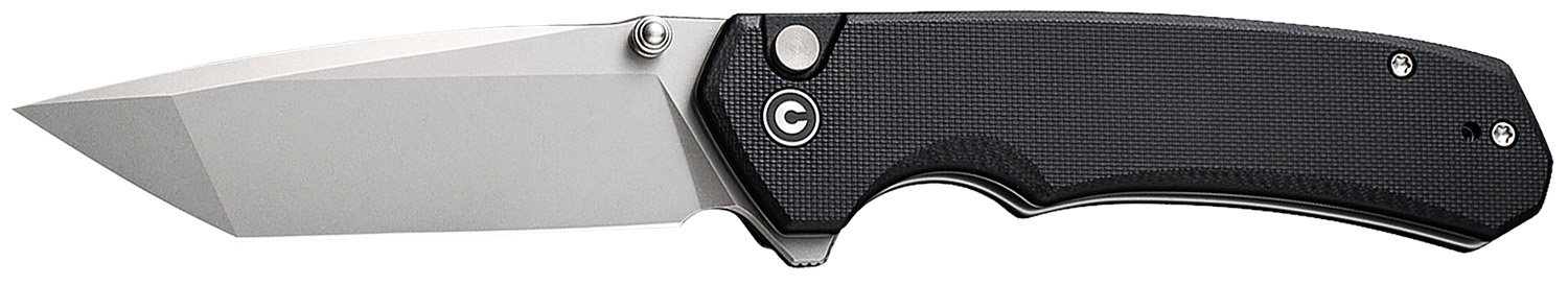 Civivi Knives C19059C-1 Brazen 3.46" Folding Tanto Plain Stonewashed D2 Steel Bladen Black Textured G10 Handle